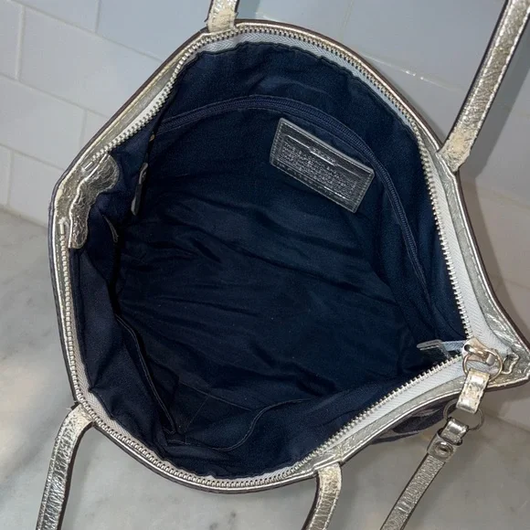 Coach Y2K Vintage Denim Jacquard Signature Stripe Tote